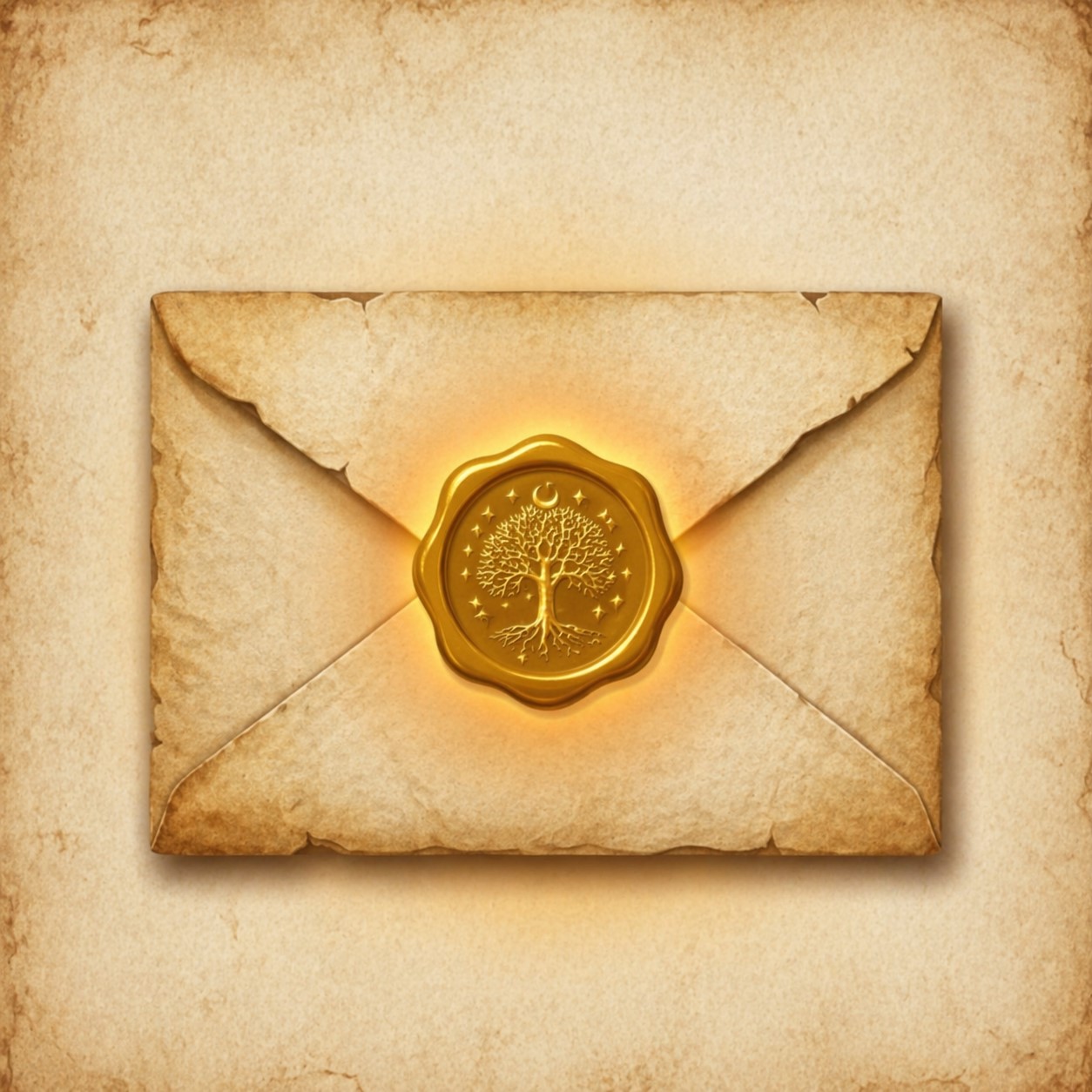 Carta com selo dourado